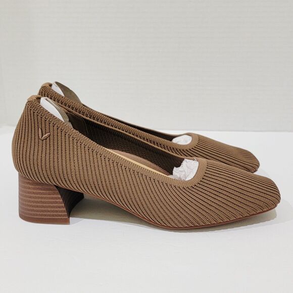 Vivaia Melody Pro Heels Women's 36.5 US 6 Square Toe Chunky Espresso Brown Pumps - Picture 5 of 13